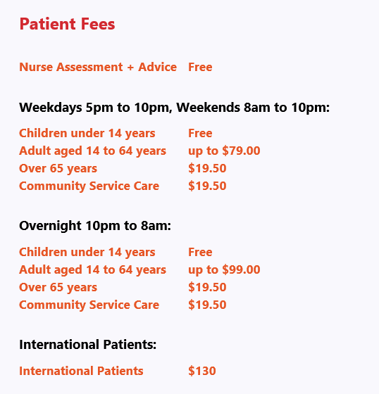 fees list